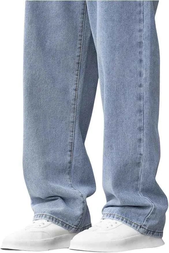 Nouveaux pantalons baggy en denim à jambes larges pour hommes, en coton 100%, respirants, de haute qualité, vente en gros personnalisée